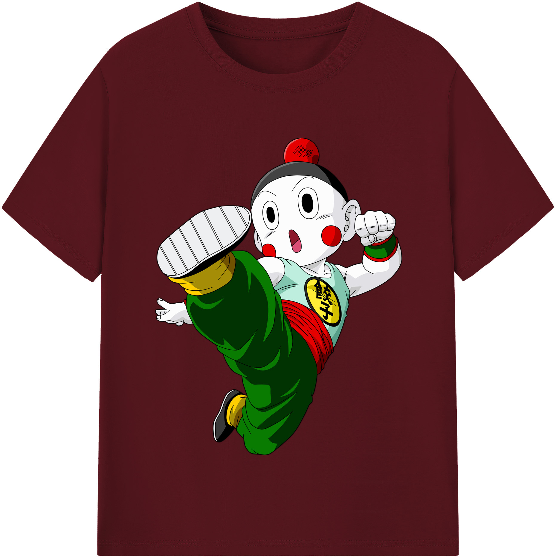 （画像用） ドラゴンボール 餃子（チャオズ）DRAGON BALL Chaoz 綿100％半袖Tシャツ（フロントプリント）